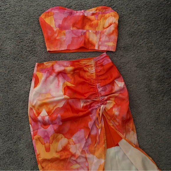 Showpo Vibrant Orange and pink skirt Set - Picture 8 of 11